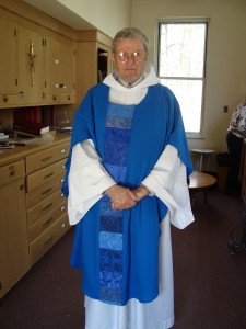 Bishop Walmsley wearing Triennial Vestments
